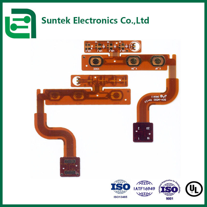 Chine / Cambodge Suntek carte de circuit imprimé FPC personnalisée PCBA flexible avec diamètre de trou H / -0,05 mm 2mil