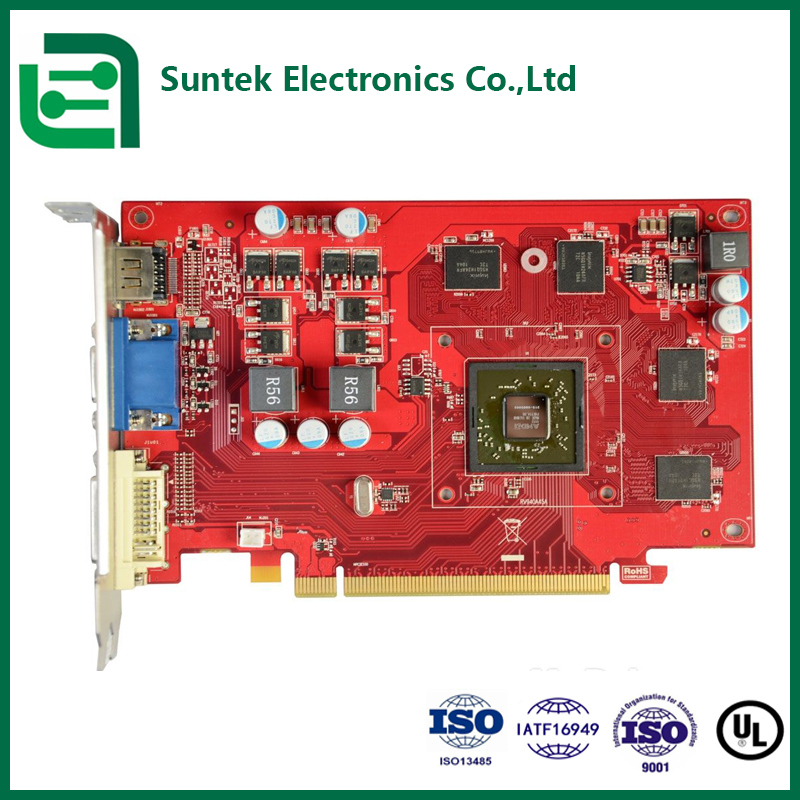 Fabricant clé en main de circuits imprimés en Chine et au Cambodge, PCB avec masque de soudure rouge et finition de surface ENIG